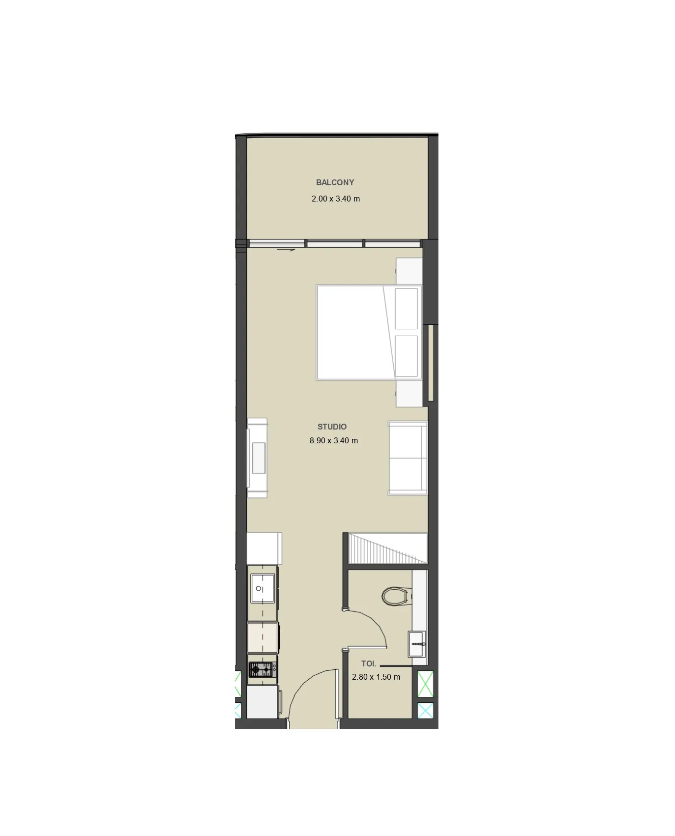 Lucky Aeon Lucky Oasis Residence Studio floor plan