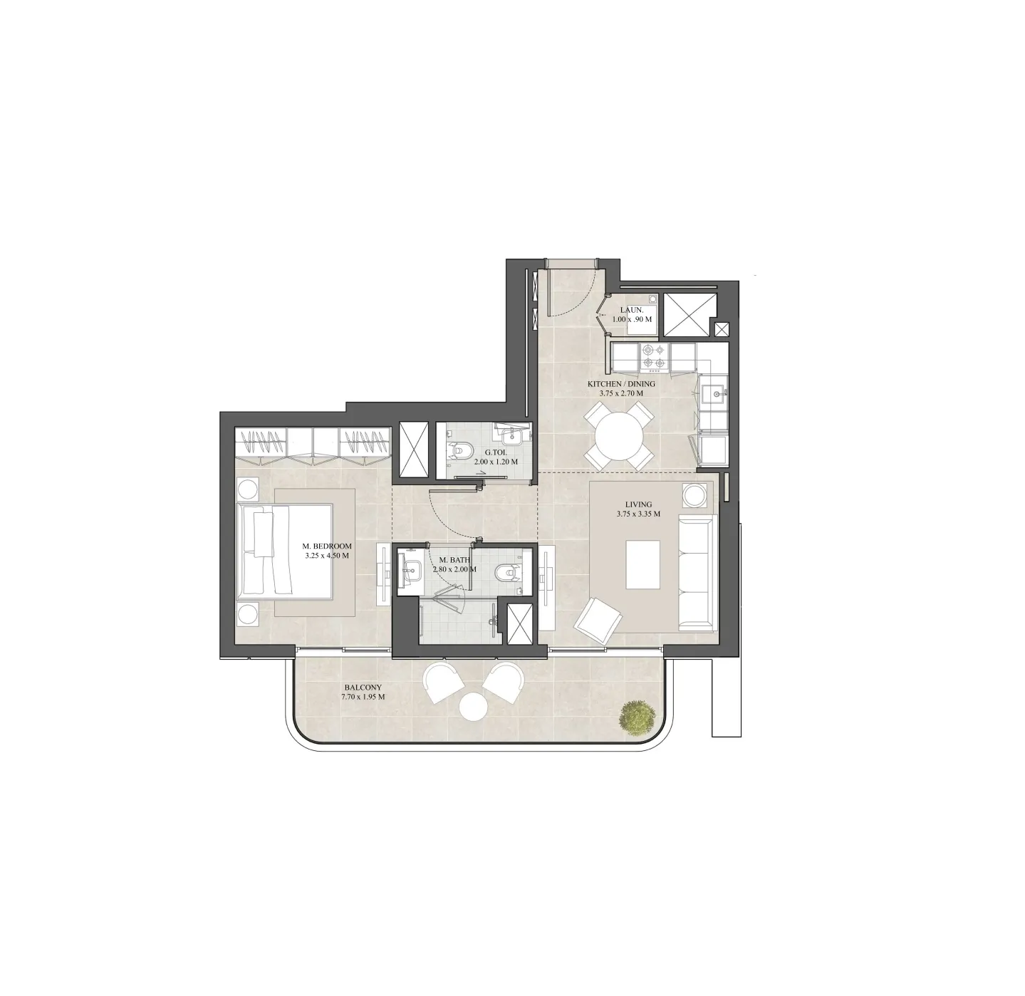 1 bed