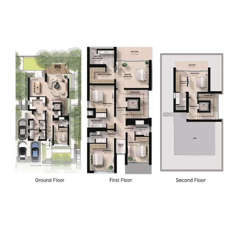 6 bedrooms floor plan