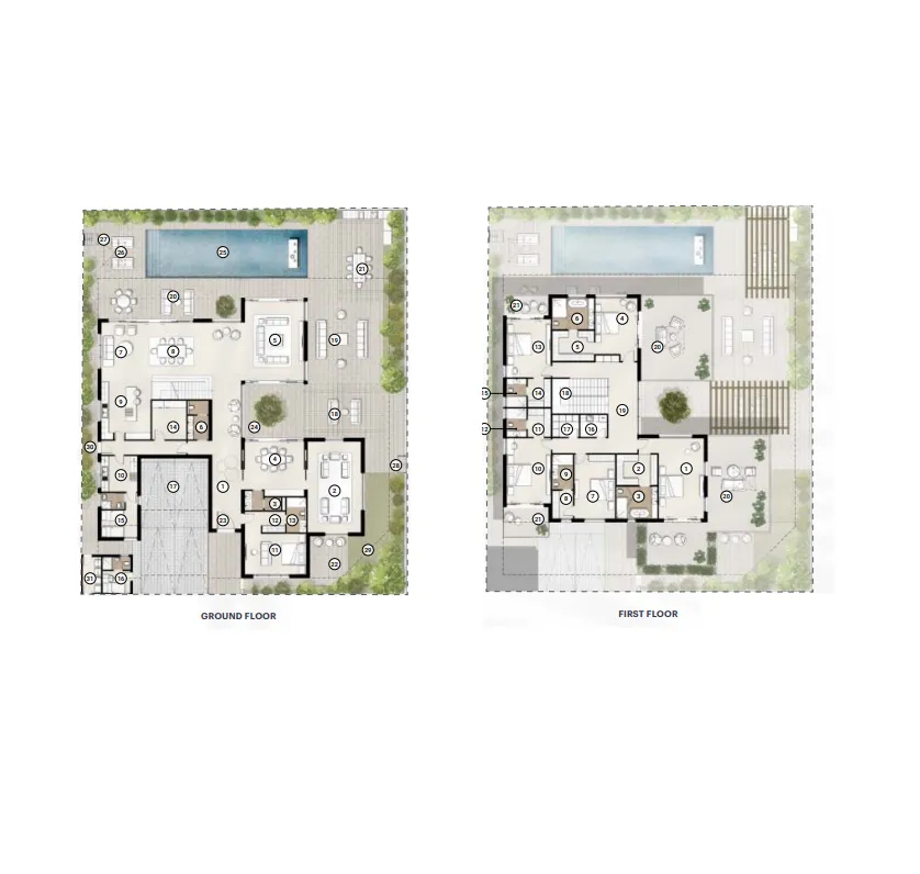 6 bedrooms floor plan