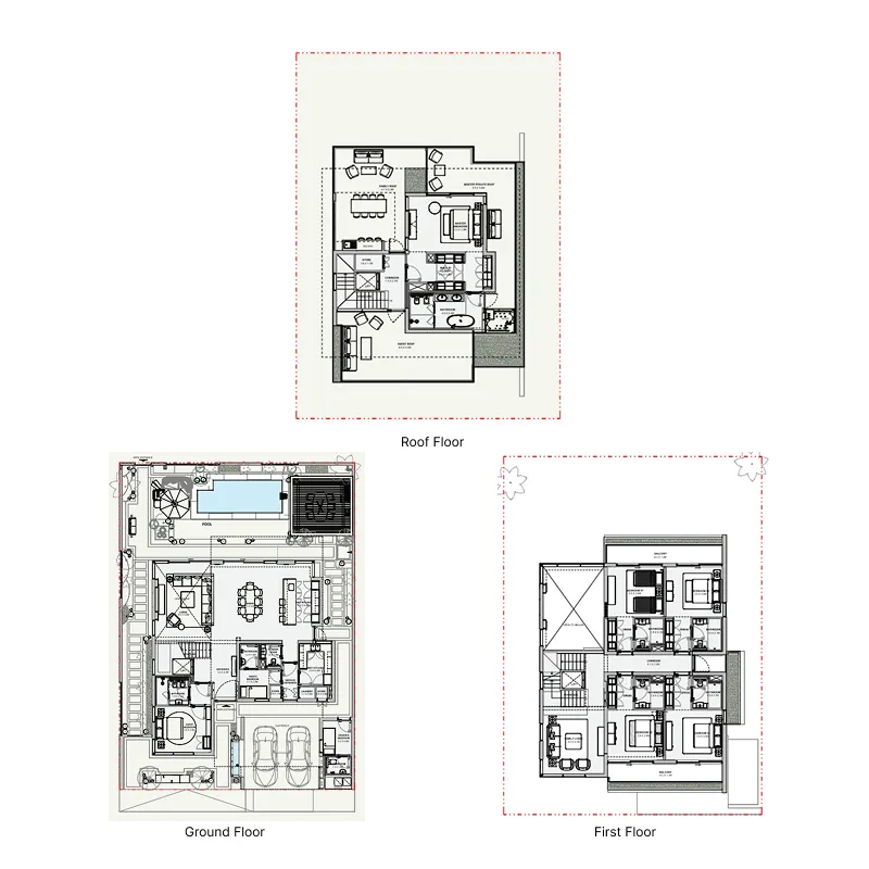 6-bedroom home floor plan