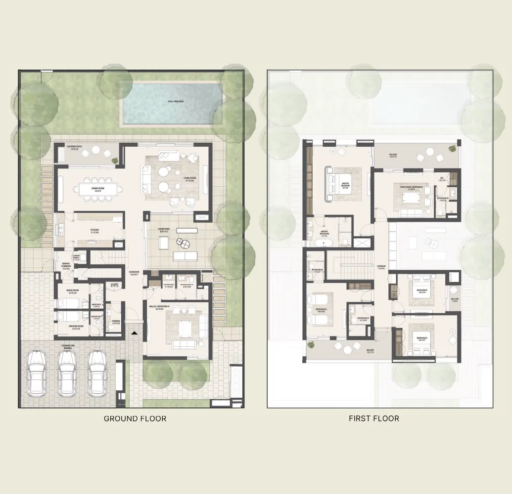 6-bedroom villa floor plan