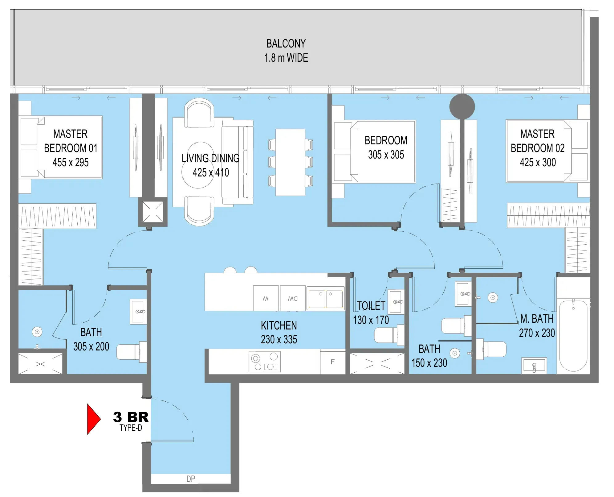 Reportage Properties Sensi 3BR floor plan