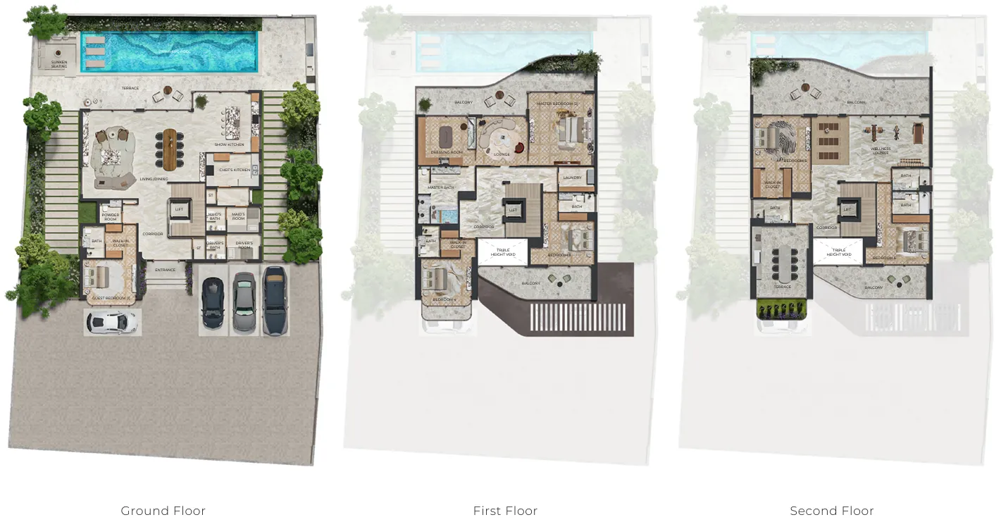 6-bedroom villa floor plan
