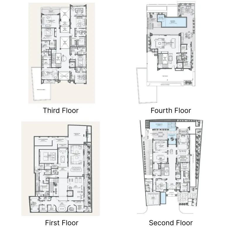 6-bedroom villa floor plan
