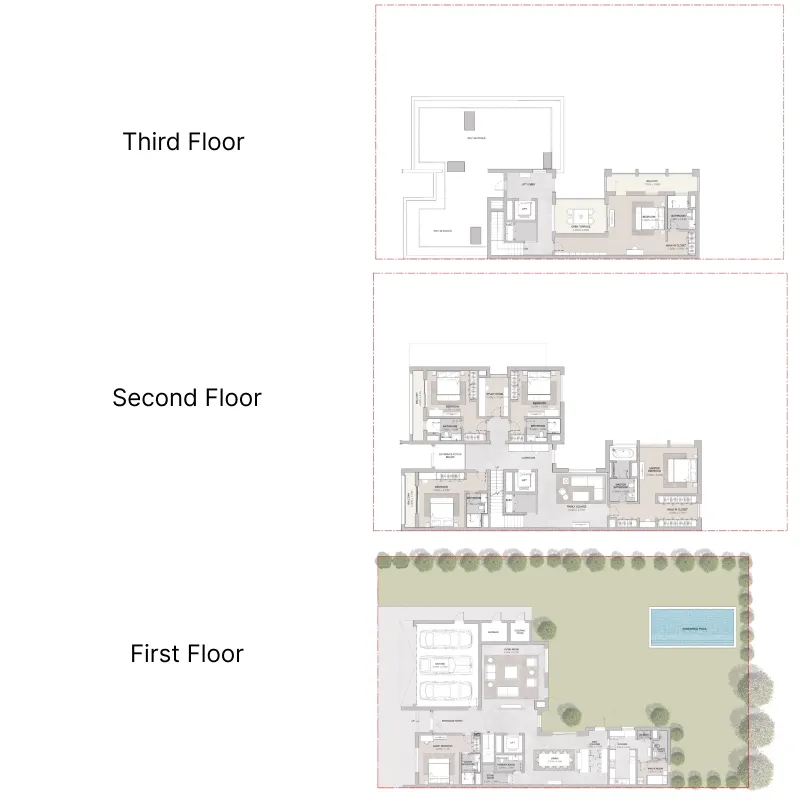 6-bedroom villa floor plan