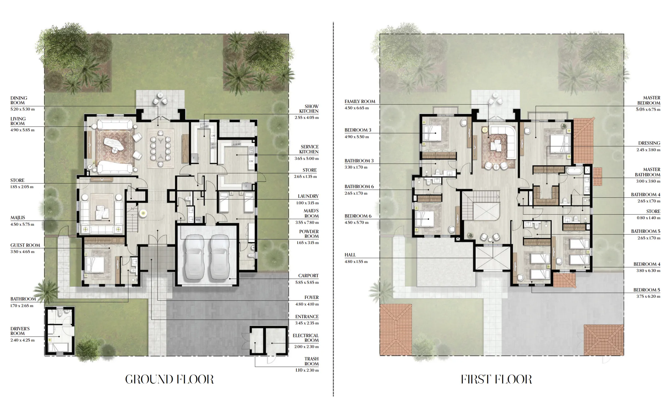 6-bedroom villa floor plan