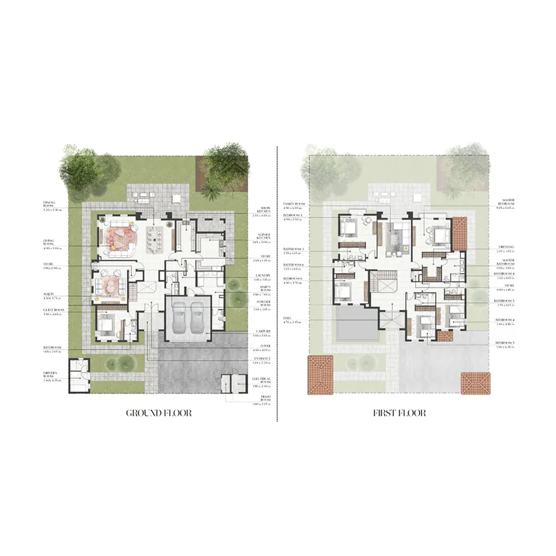 6-bedroom villa floor plan