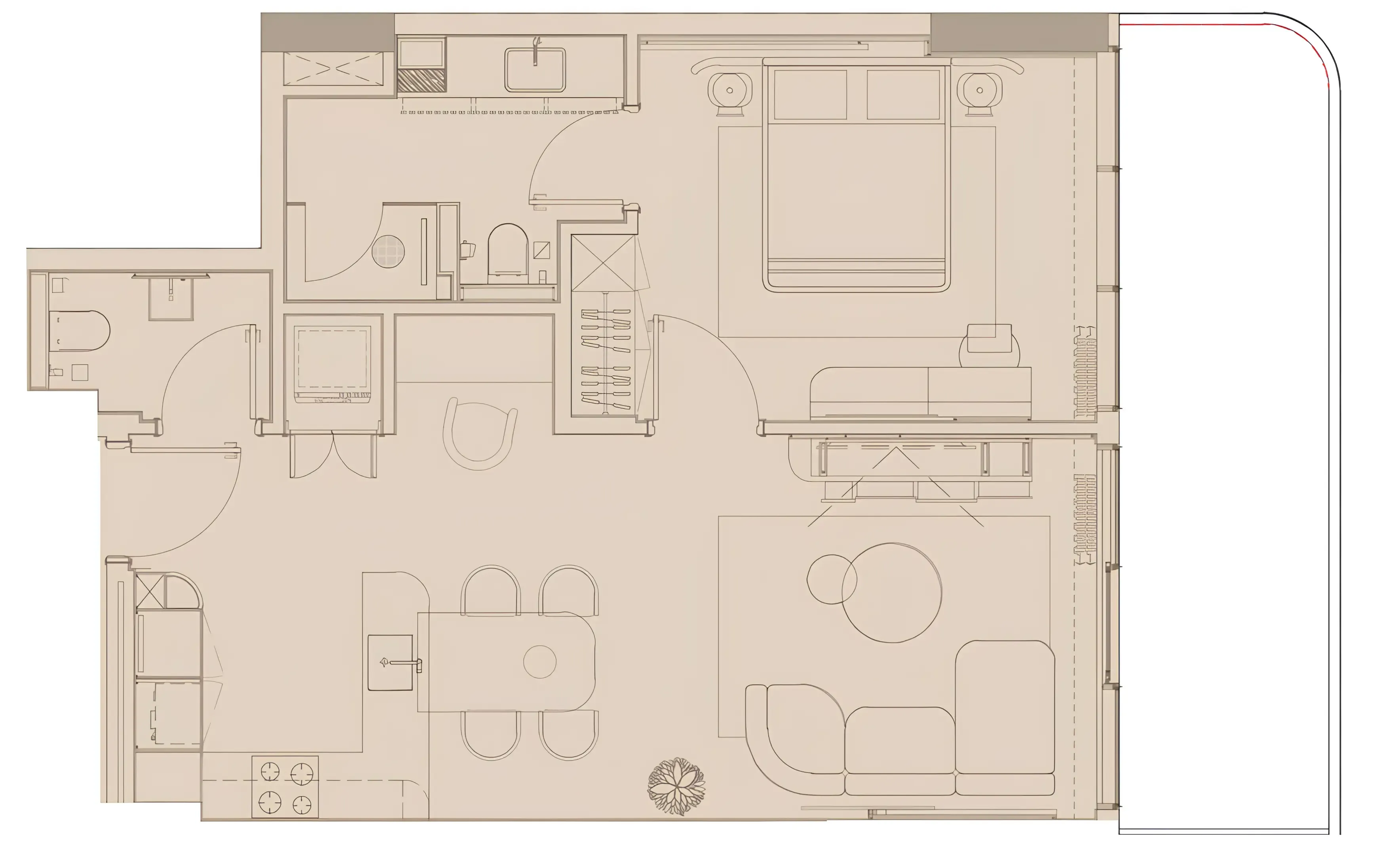 Imtiaz Development Pearl House IV 1BR floor plan