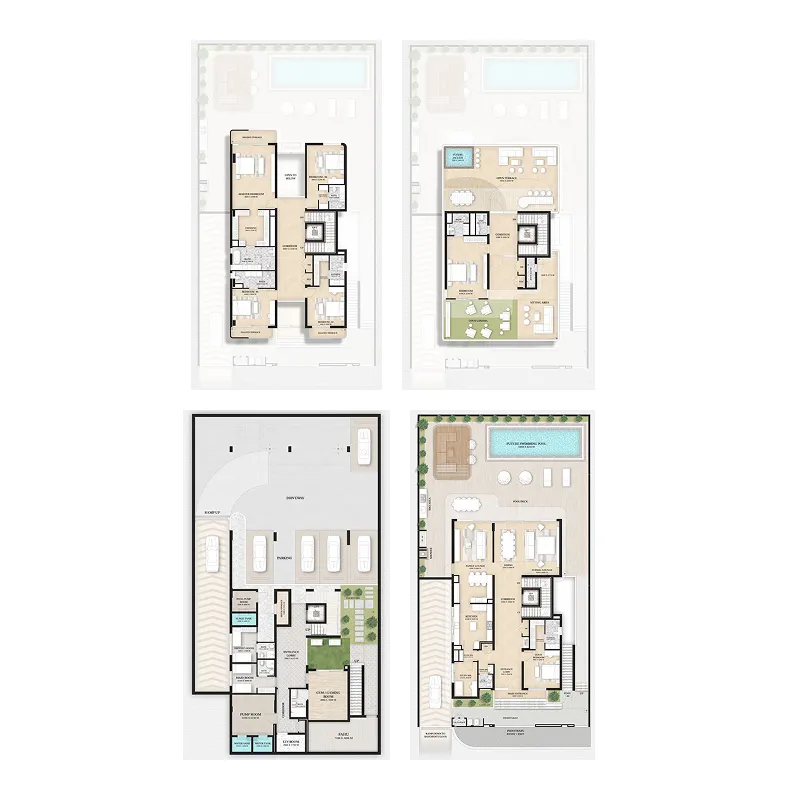 6-bedroom villa floor plan