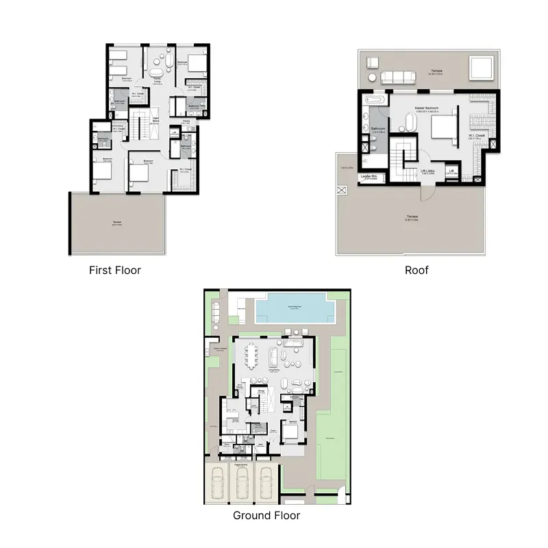 6-bedroom home floor plan