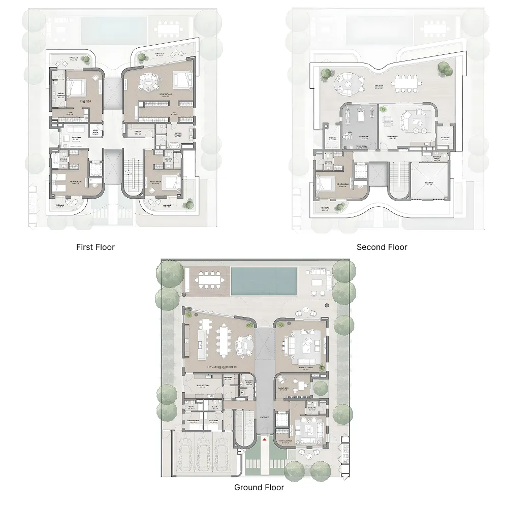 6-bedroom villa floor plan