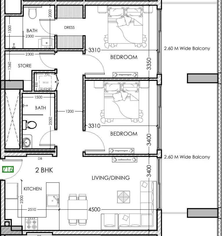 Dugasta Al Haseen Residences 5 floor plan