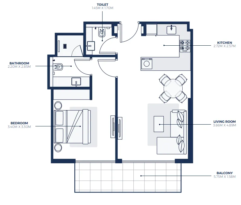 1 bed