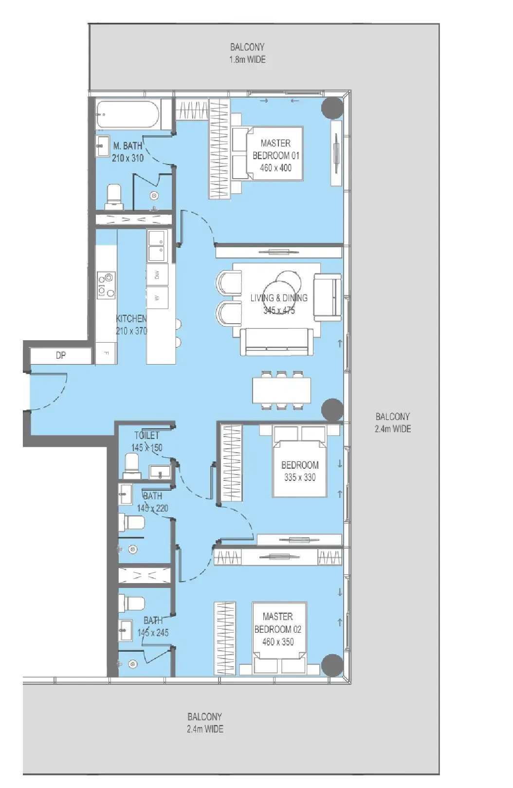 Reportage Properties Sensi 3BR floor plan