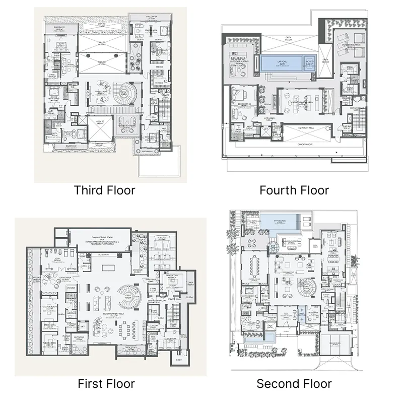 7-bedroom villa floor plan