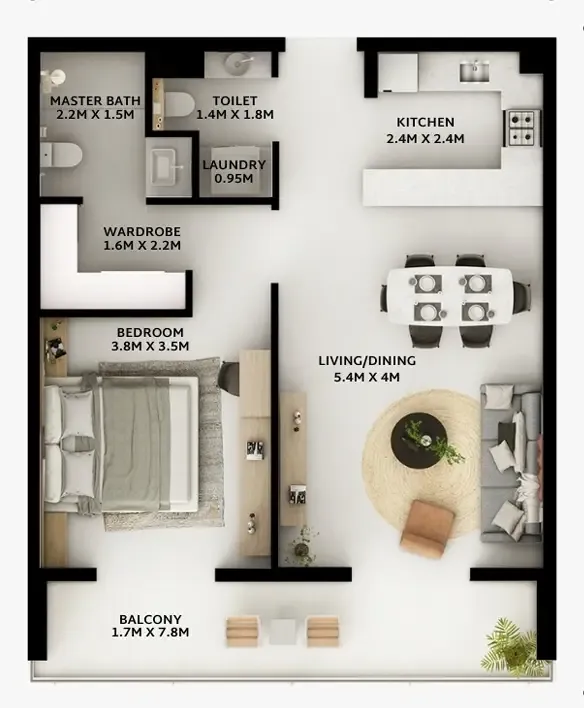 1 bed