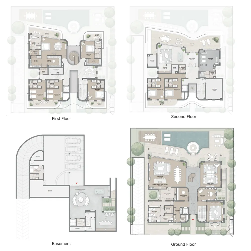 7-bedroom villa floor plan