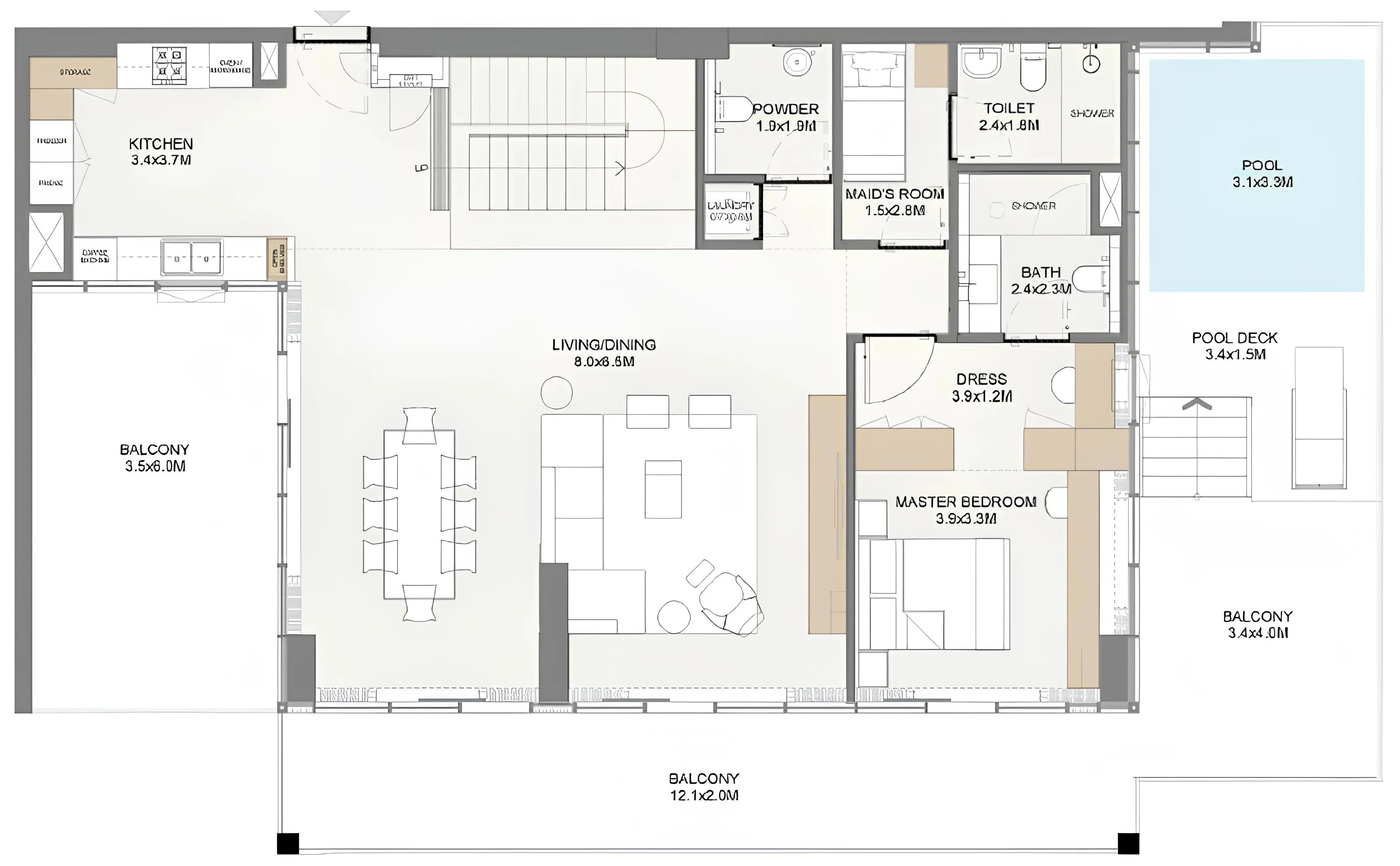 4 bedrooms floor plan