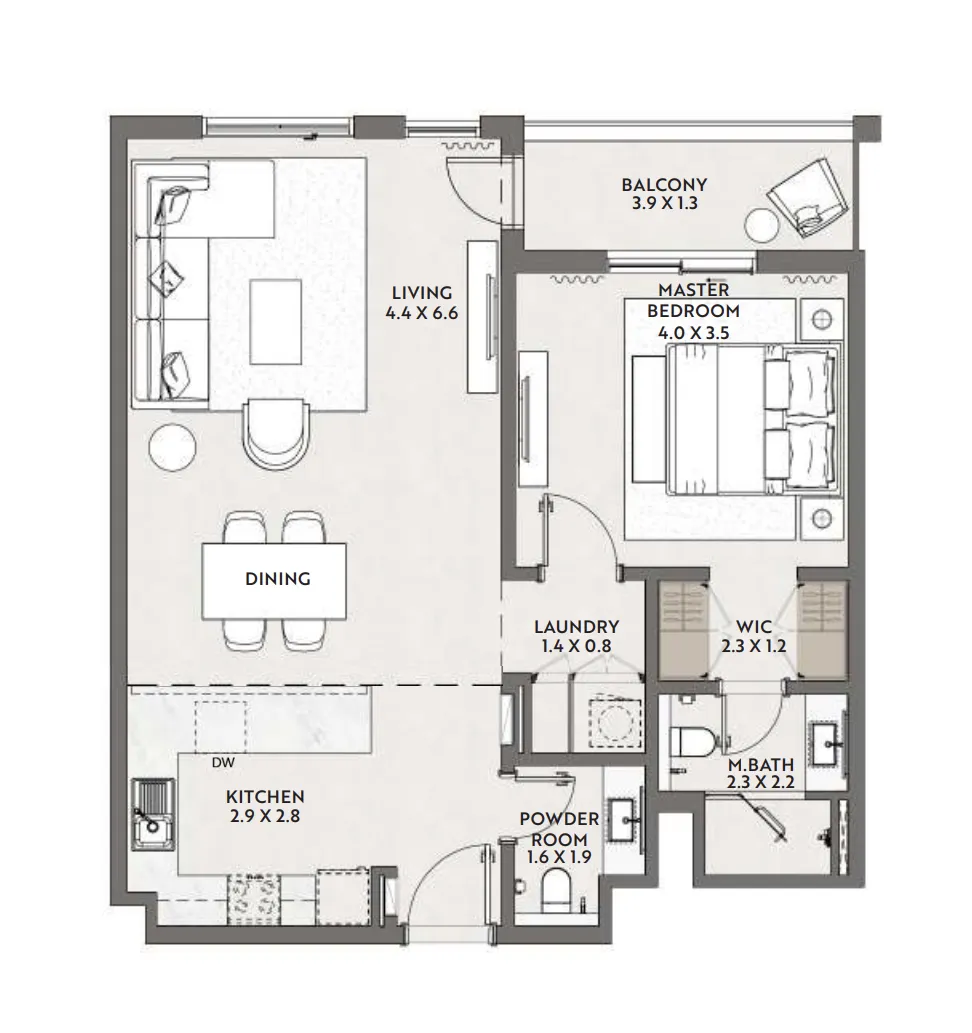 1 bed