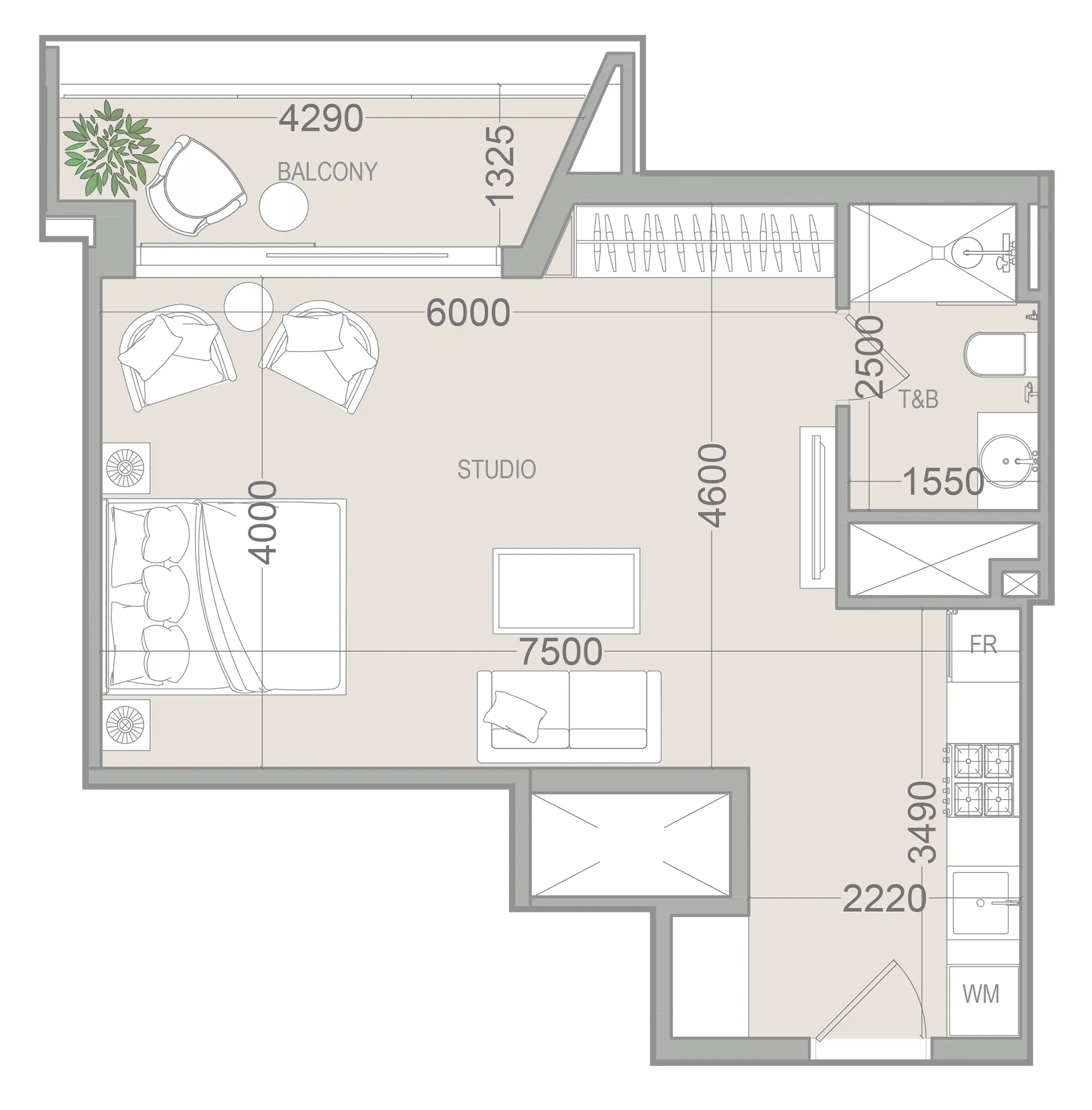 Studio floor plan