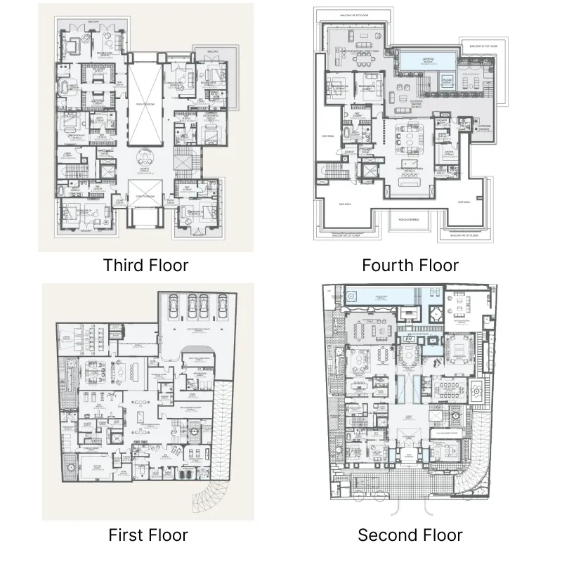 8-bedroom villa floor plan