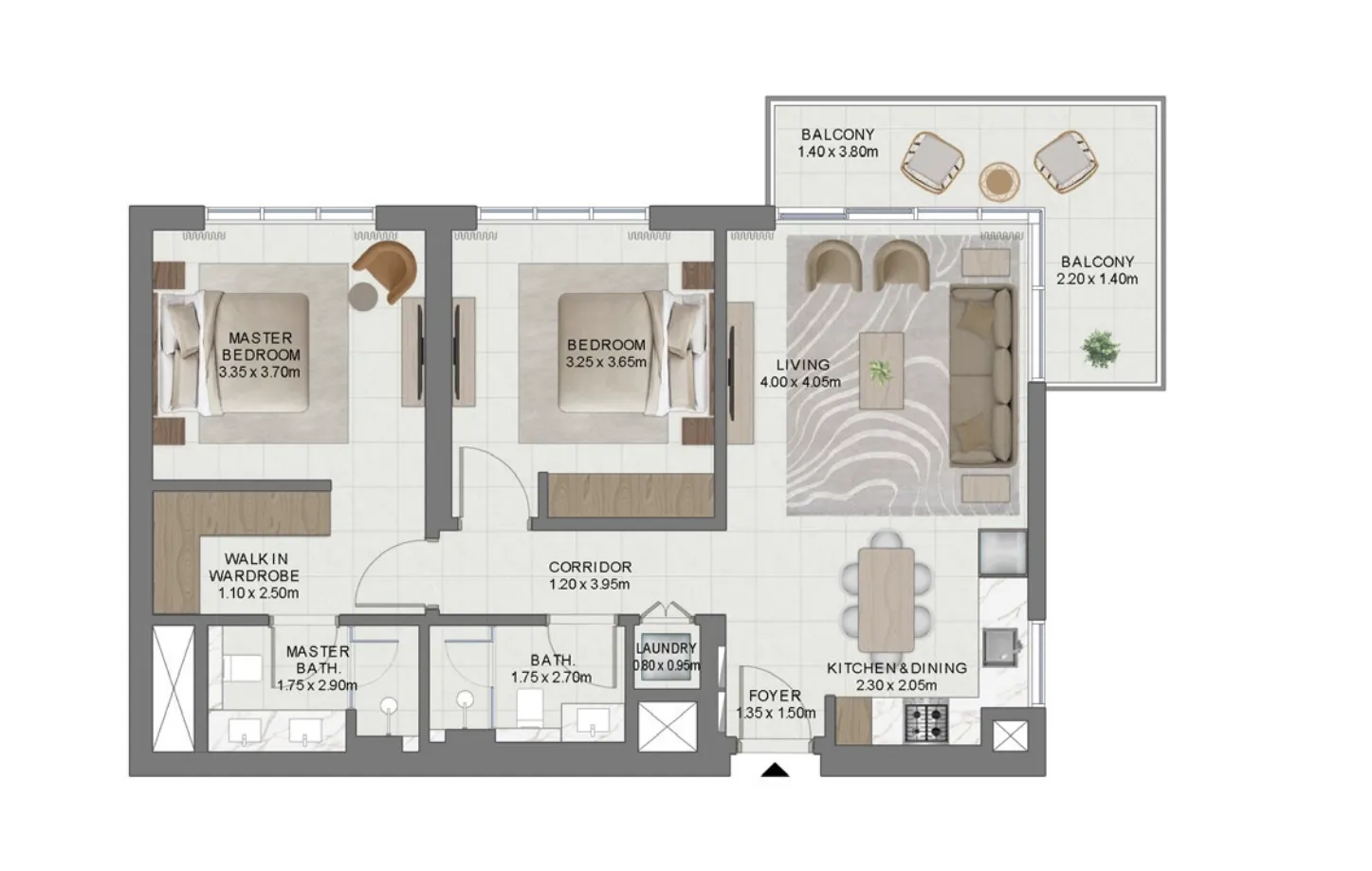 2 bed