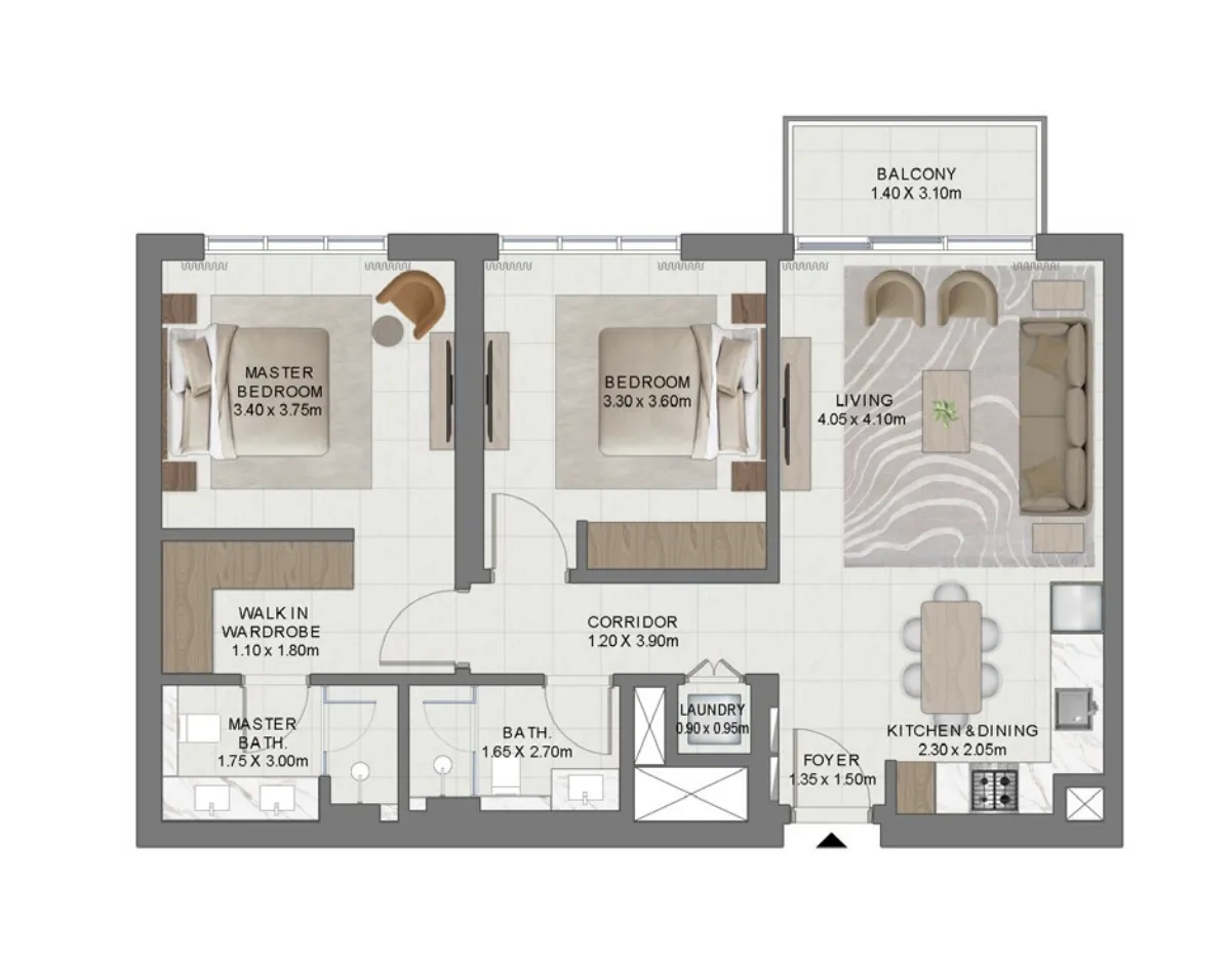 2 bed