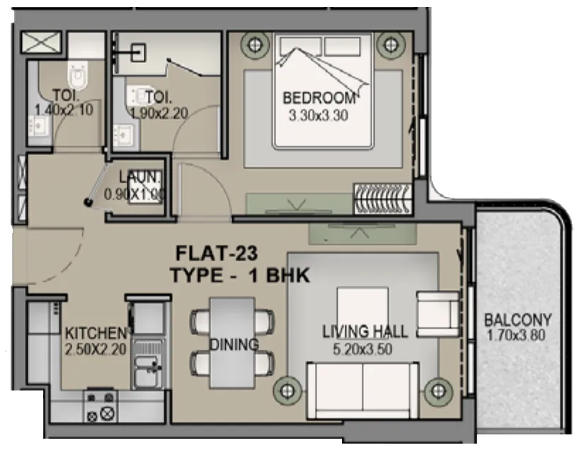 1 bed