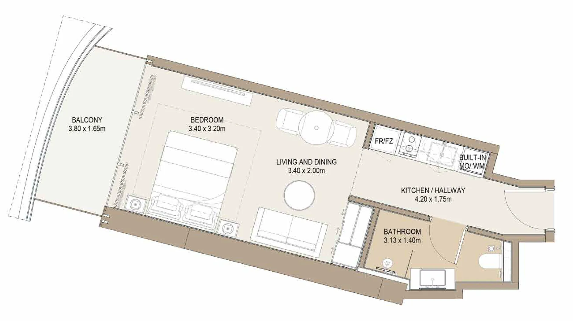 One Development Laguna Residence Studio floor plan