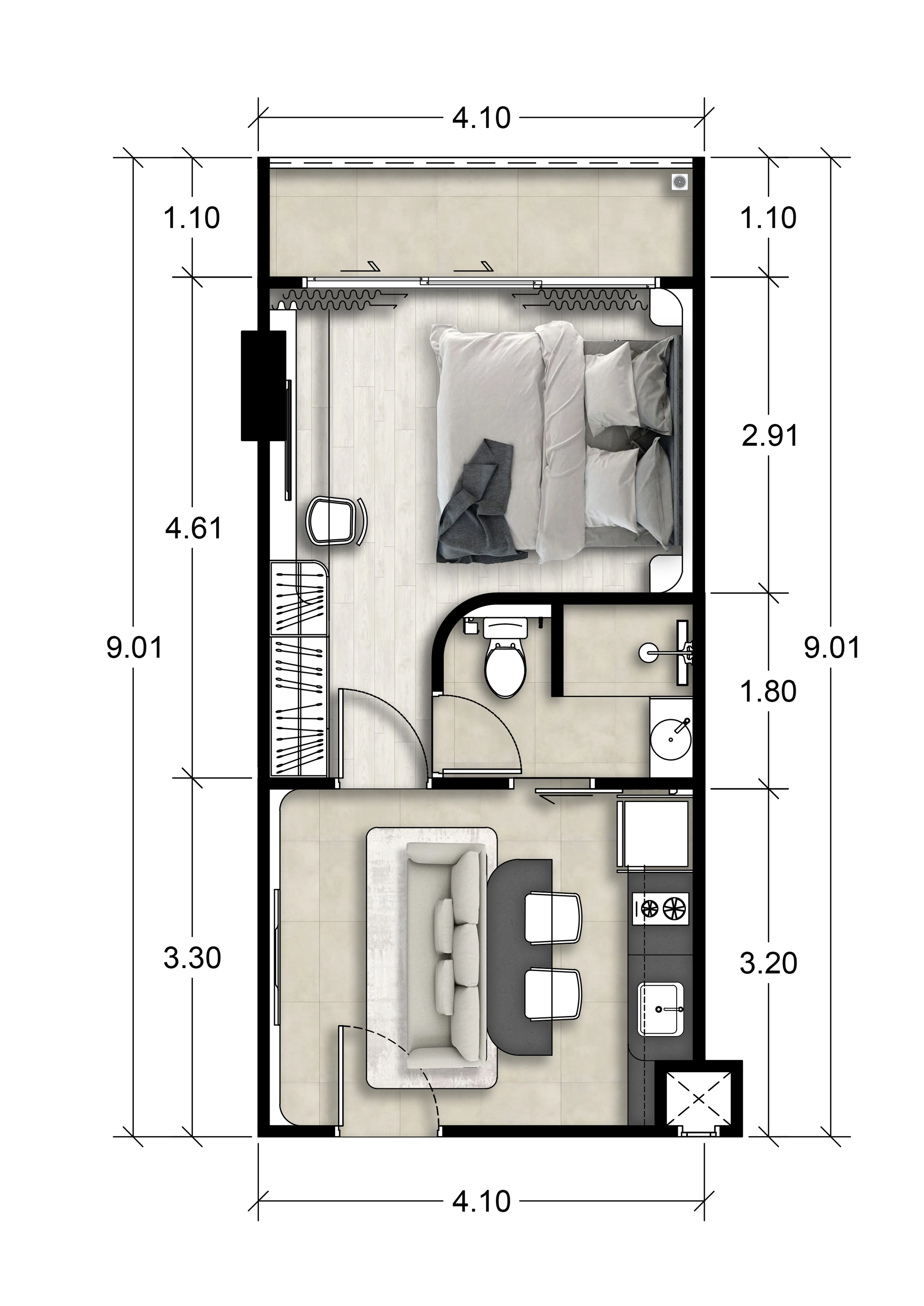 1BR Layout
