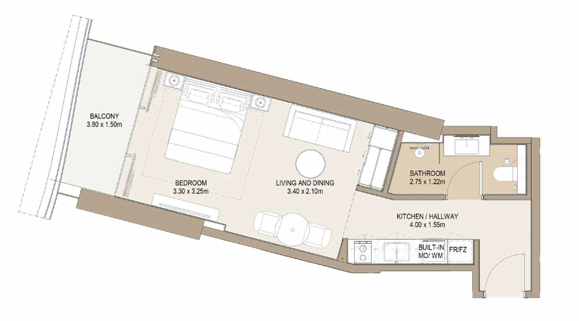 One Development Laguna Residence Studio floor plan
