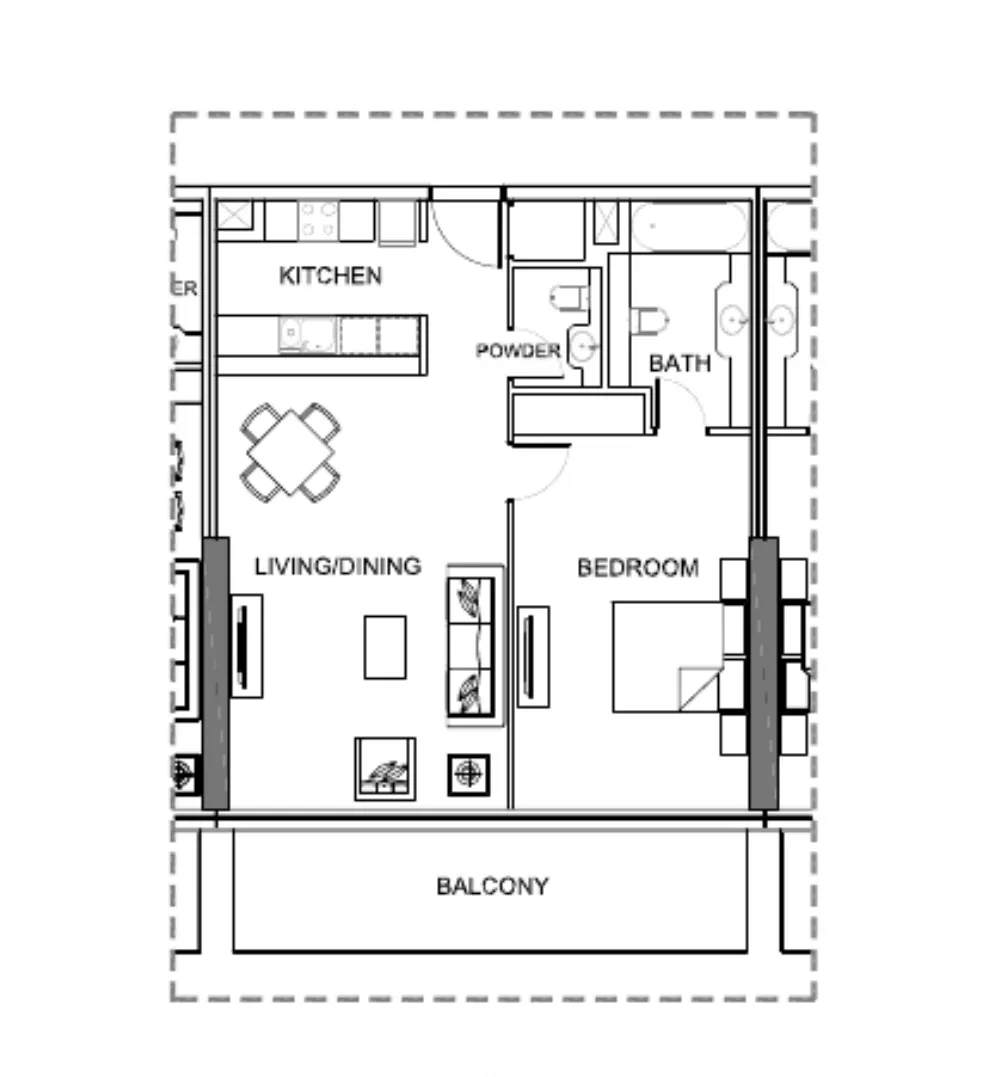 1 bedroom floor plan