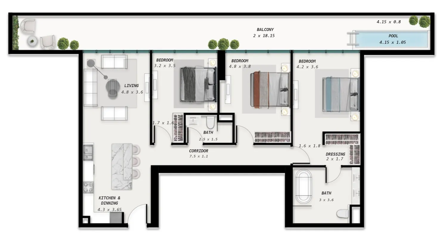 3BR Layout