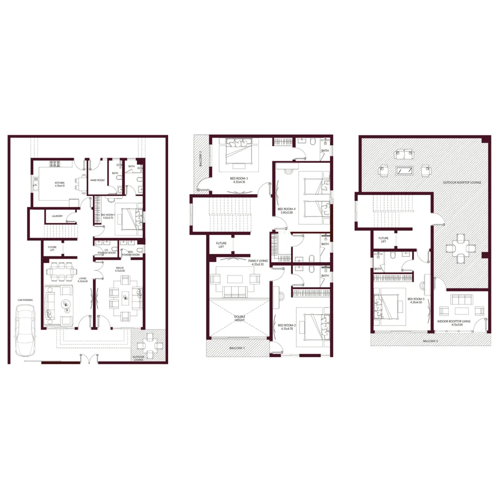 5-bedroom villa floor plan