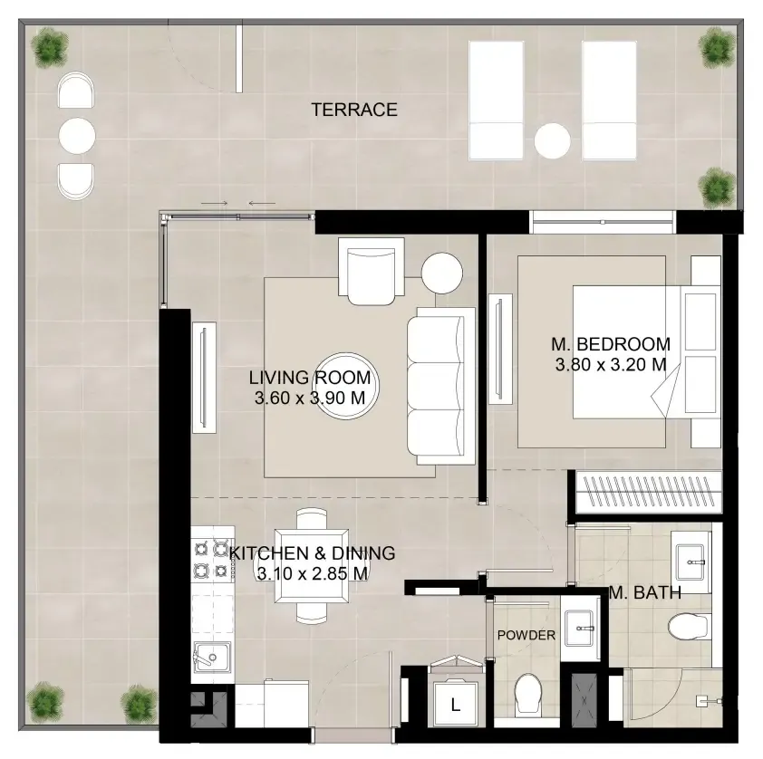 1 bed