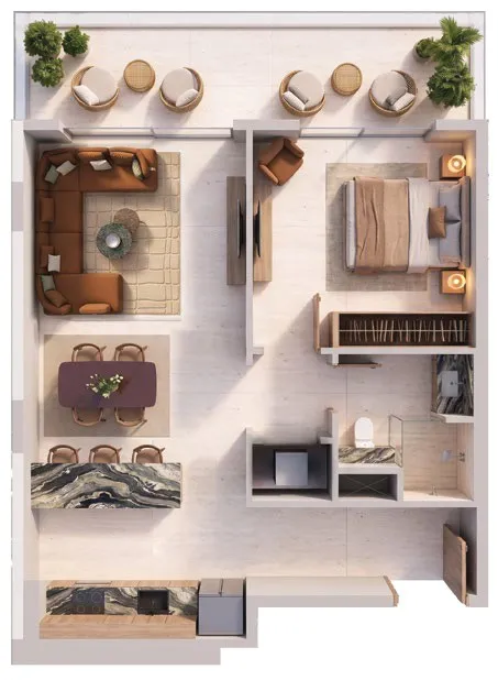 1 bed