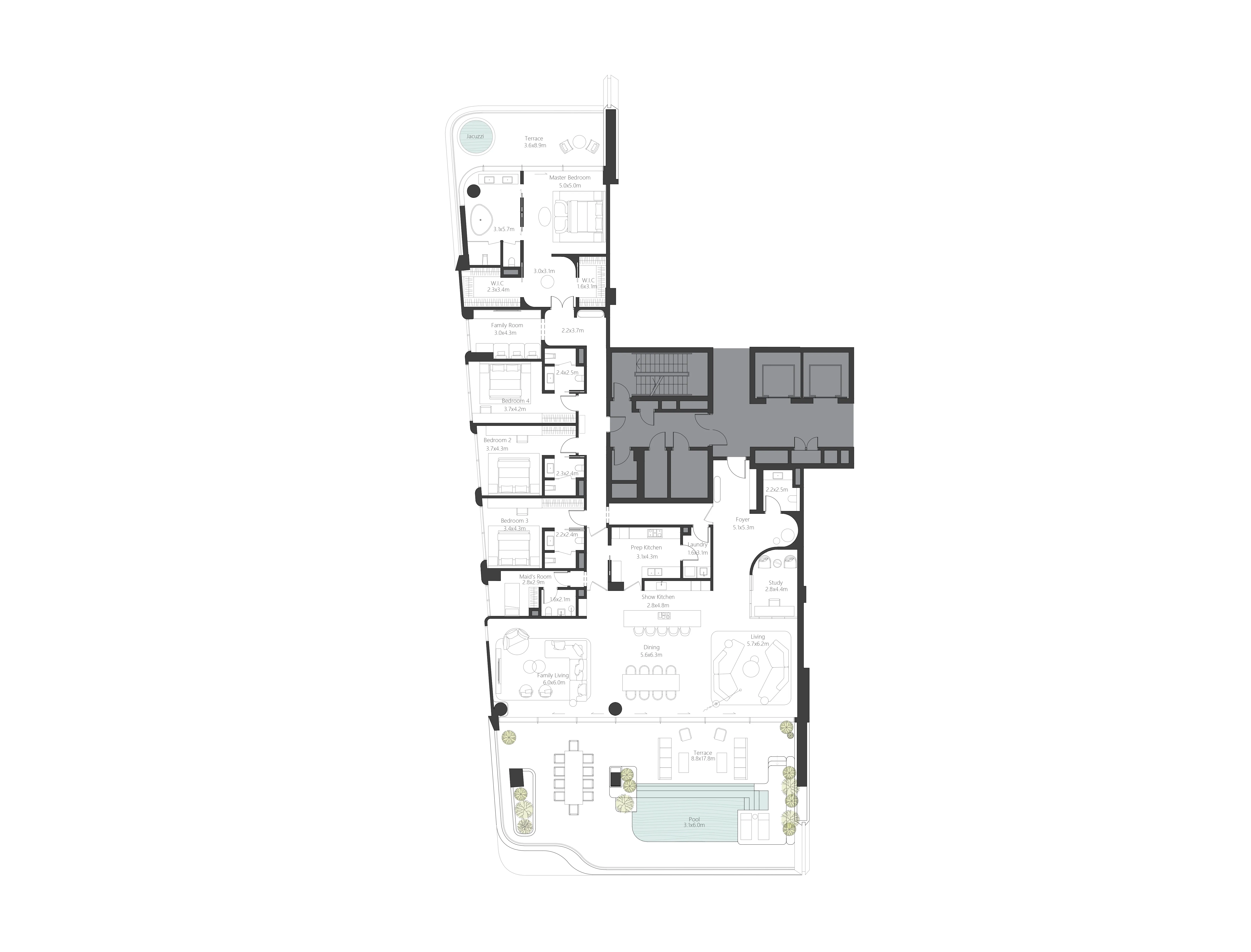 4 bedrooms floor plan