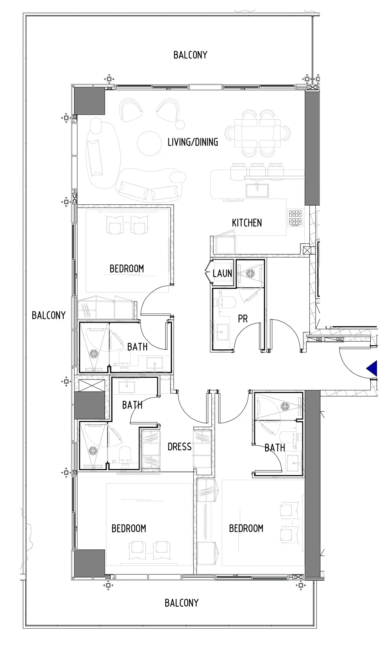 3 bedrooms floor plan