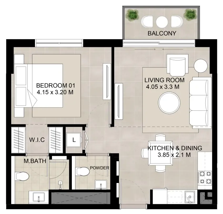 1BR Layout