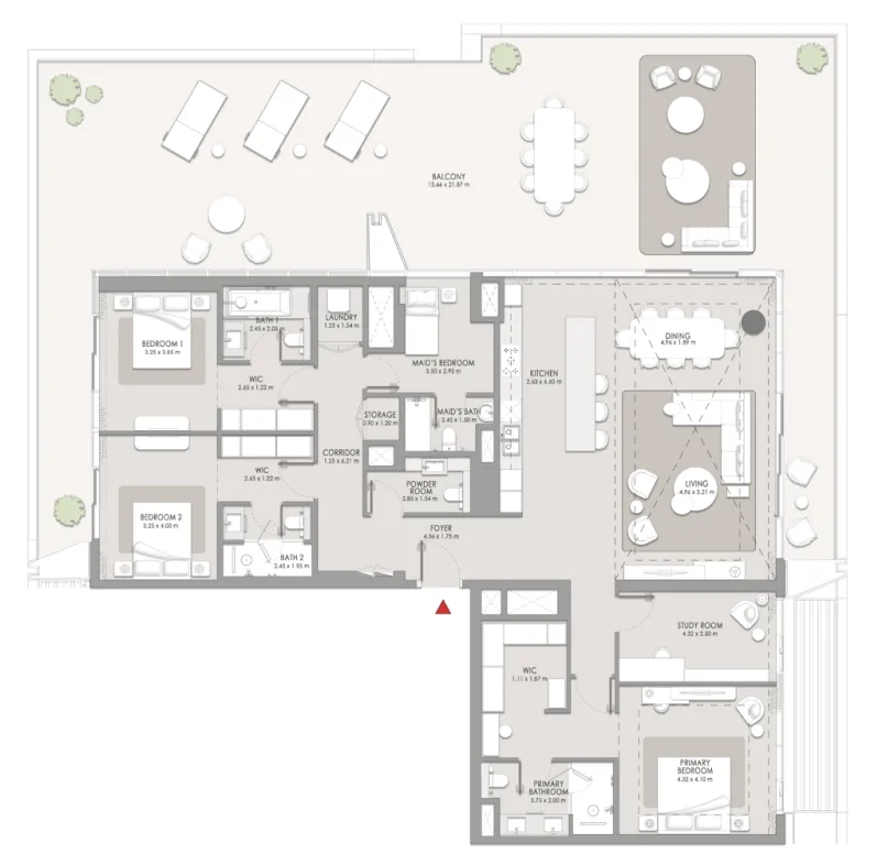 3 bedrooms floor plan