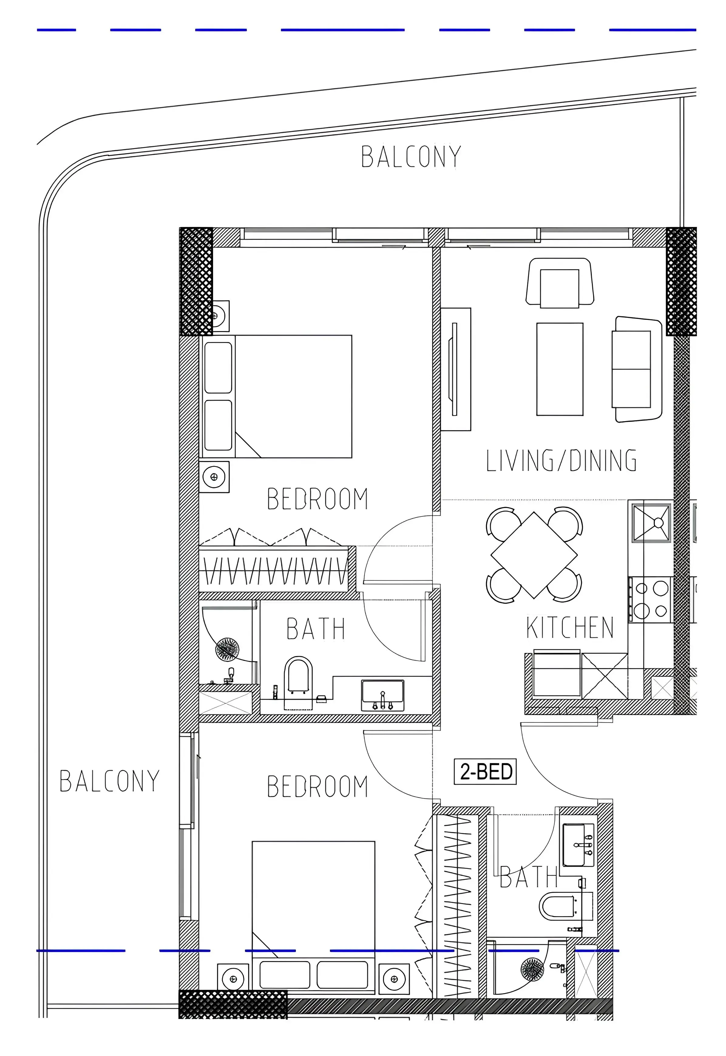 2 bed