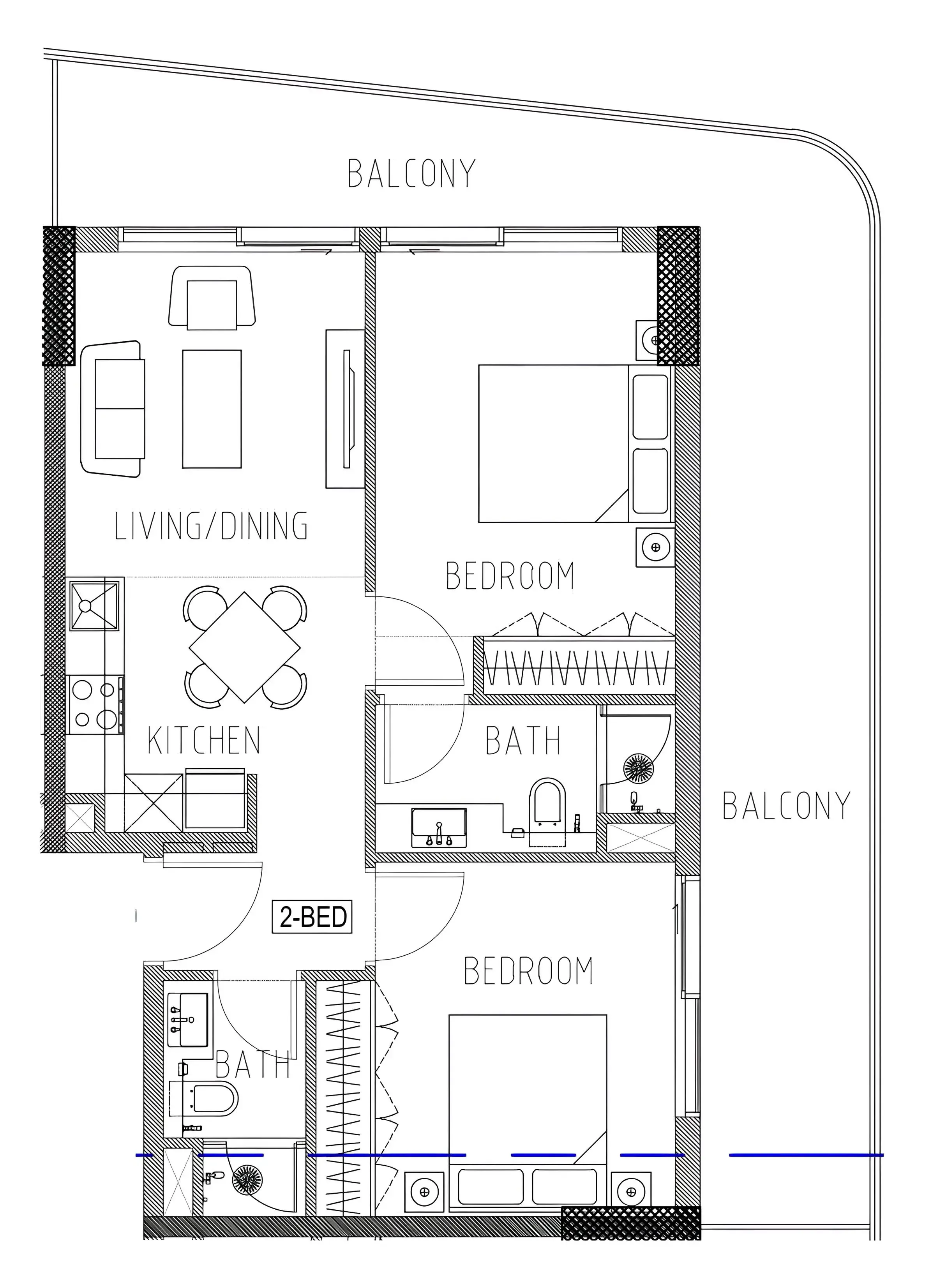 2 bed