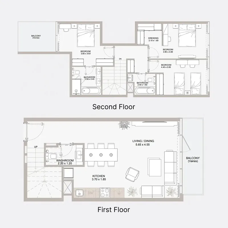 3 bedrooms floor plan