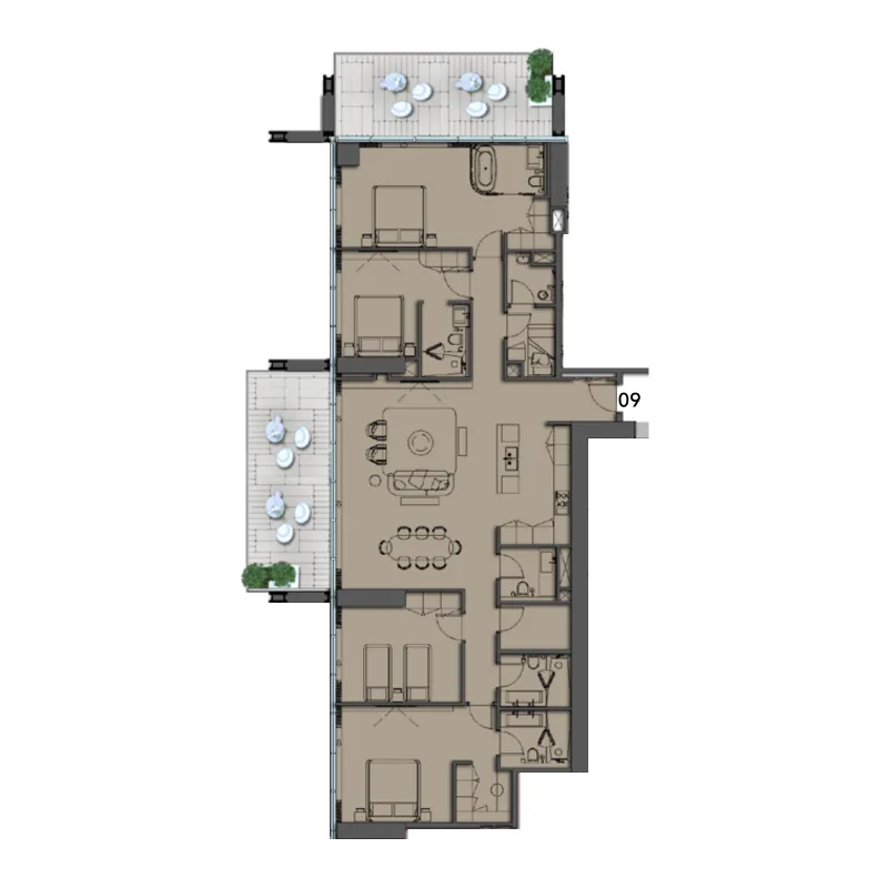 4 bedrooms floor plan
