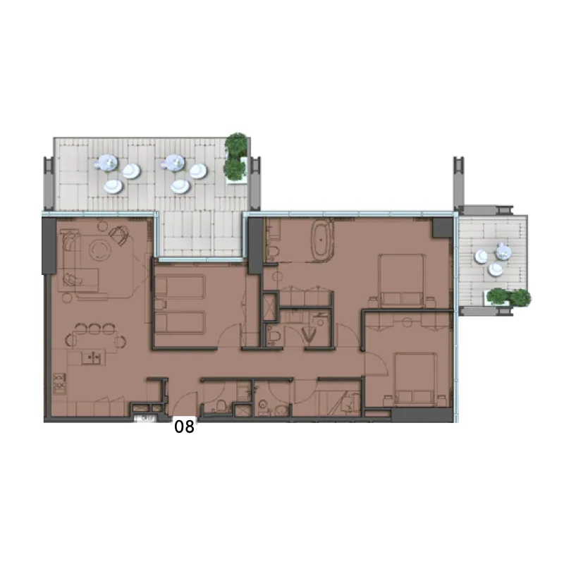 3 bedrooms floor plan