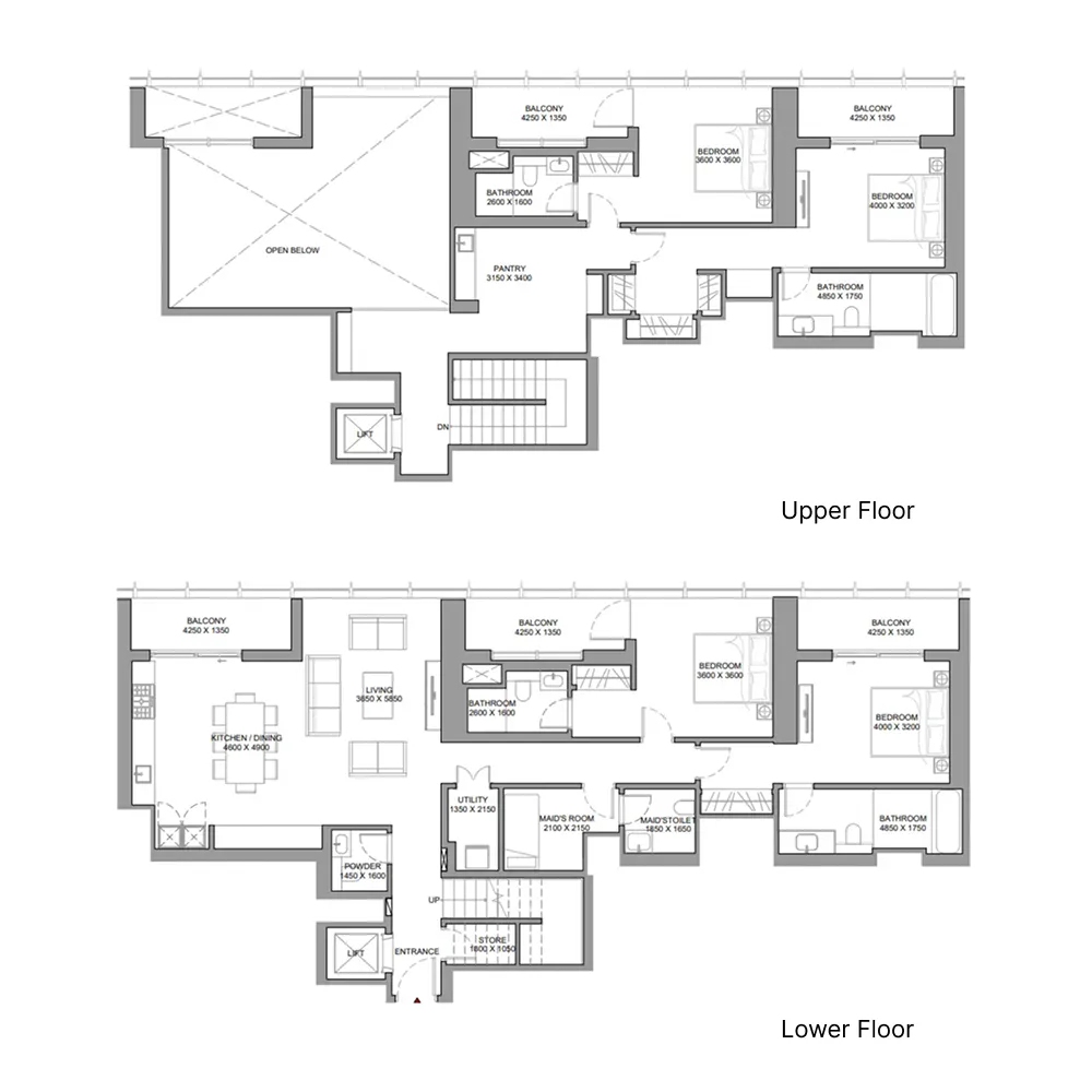 4 bedrooms floor plan