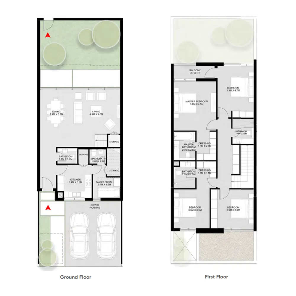 4-bedroom villa floor plan