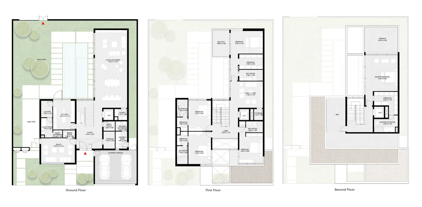 5-bedroom townhouse floor plan