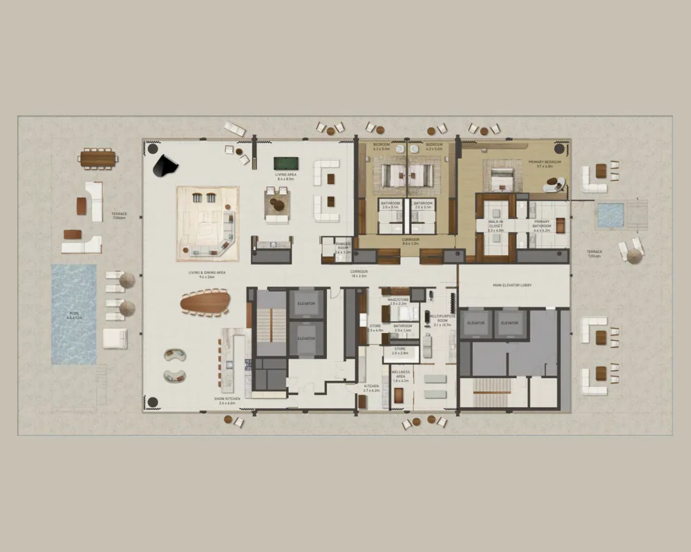 3 bedrooms floor plan